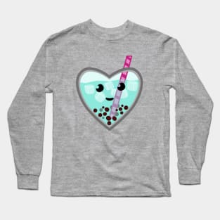 Blue Bubble Tea Love Long Sleeve T-Shirt